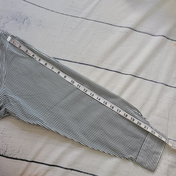 Get Lucky Size L Sequined Dragonfly Striped Button Up Shirt Mature Nature - Picture 8 of 9